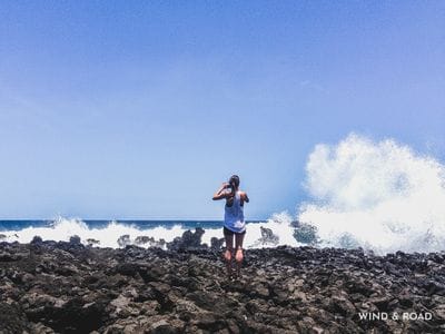 Waves on Black Lava